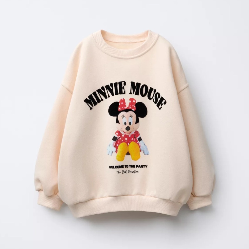ZARA MINNIE MOUSE DISNEY FLOCK PRINT SWEATSHIRT